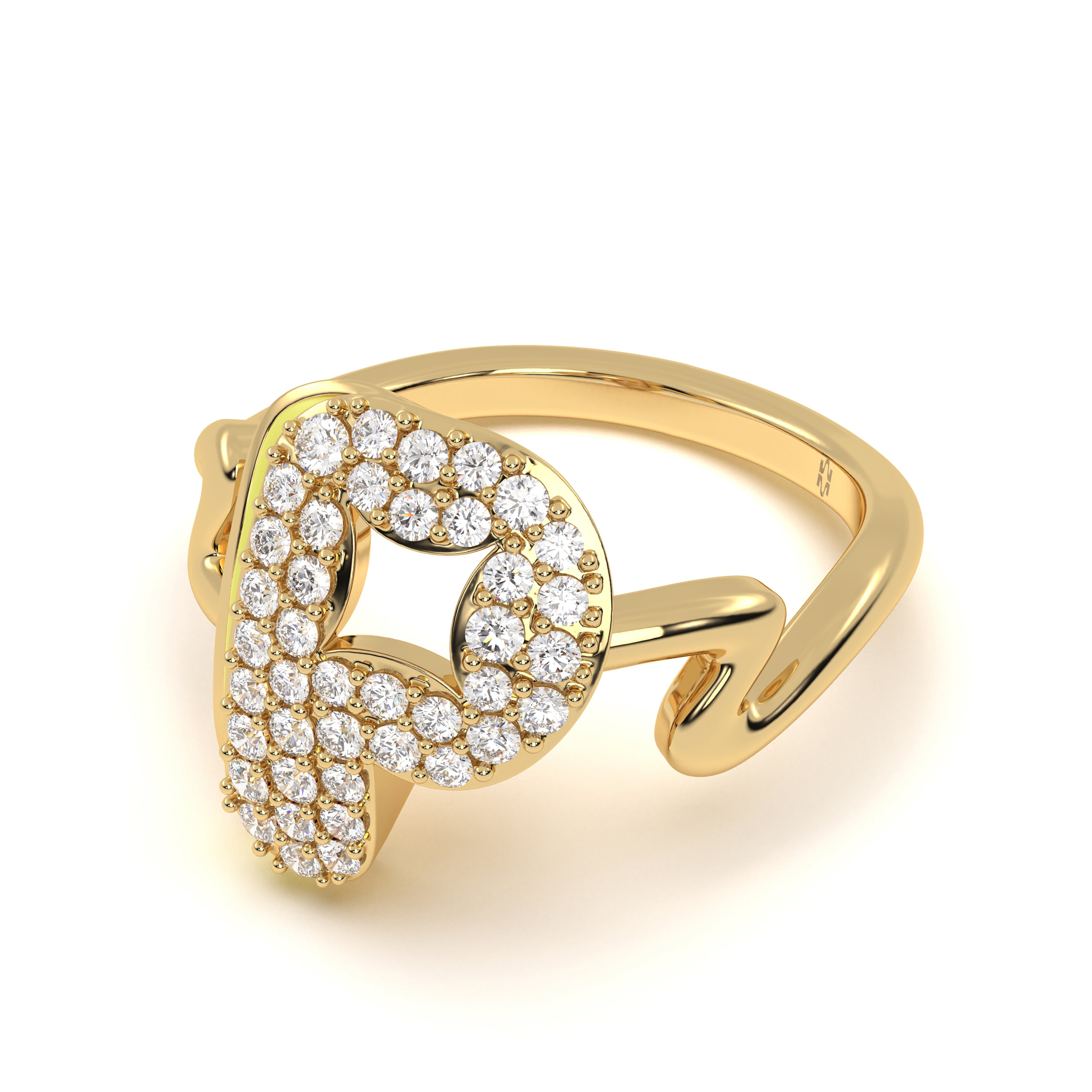 Mija Enamel 'P' Ring 