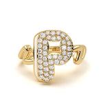 Mija Enamel 'P' Ring 