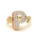 Mija Enamel 'P' Ring 