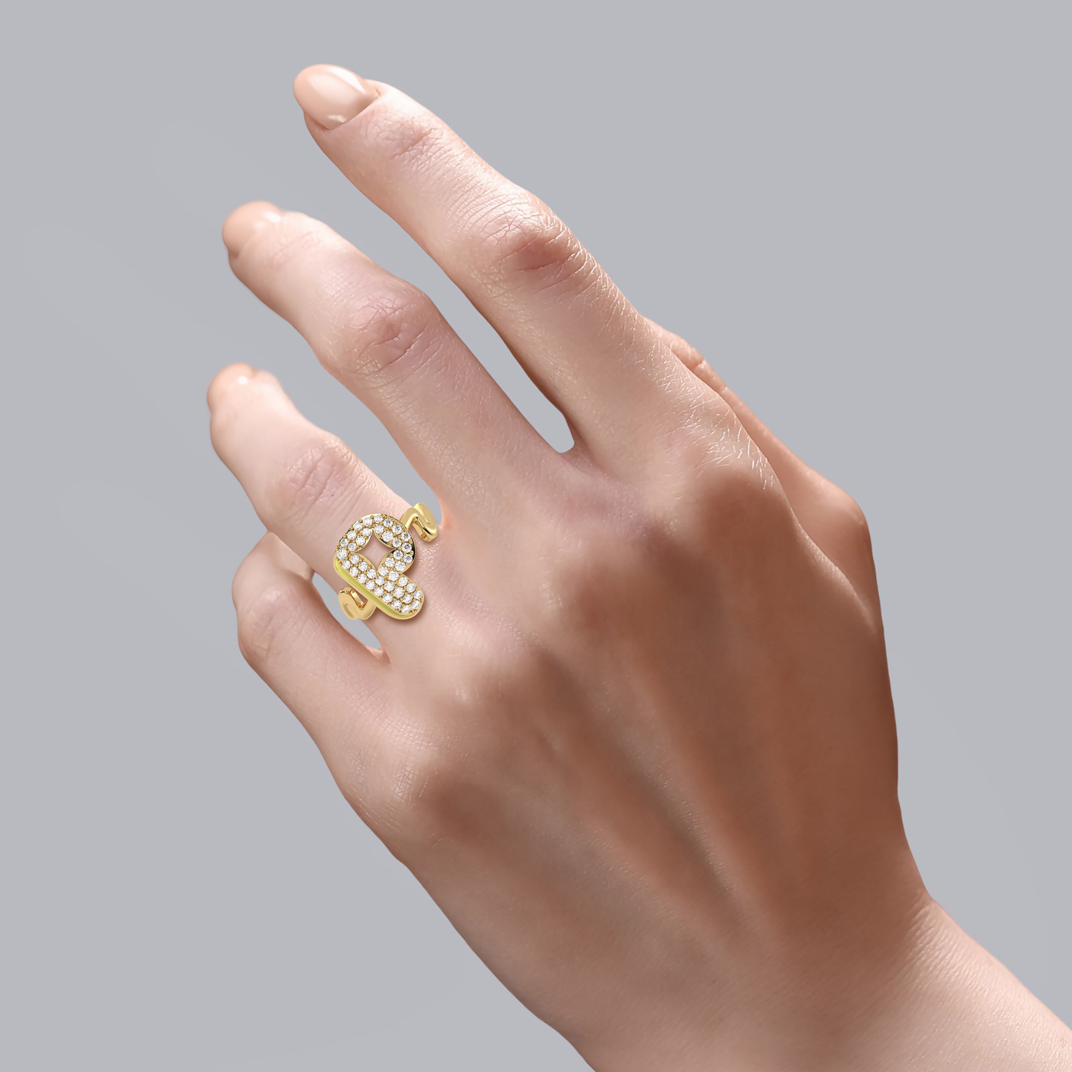 Mija Enamel 'P' Ring 