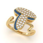 Mija Enamel 'T' Ring 