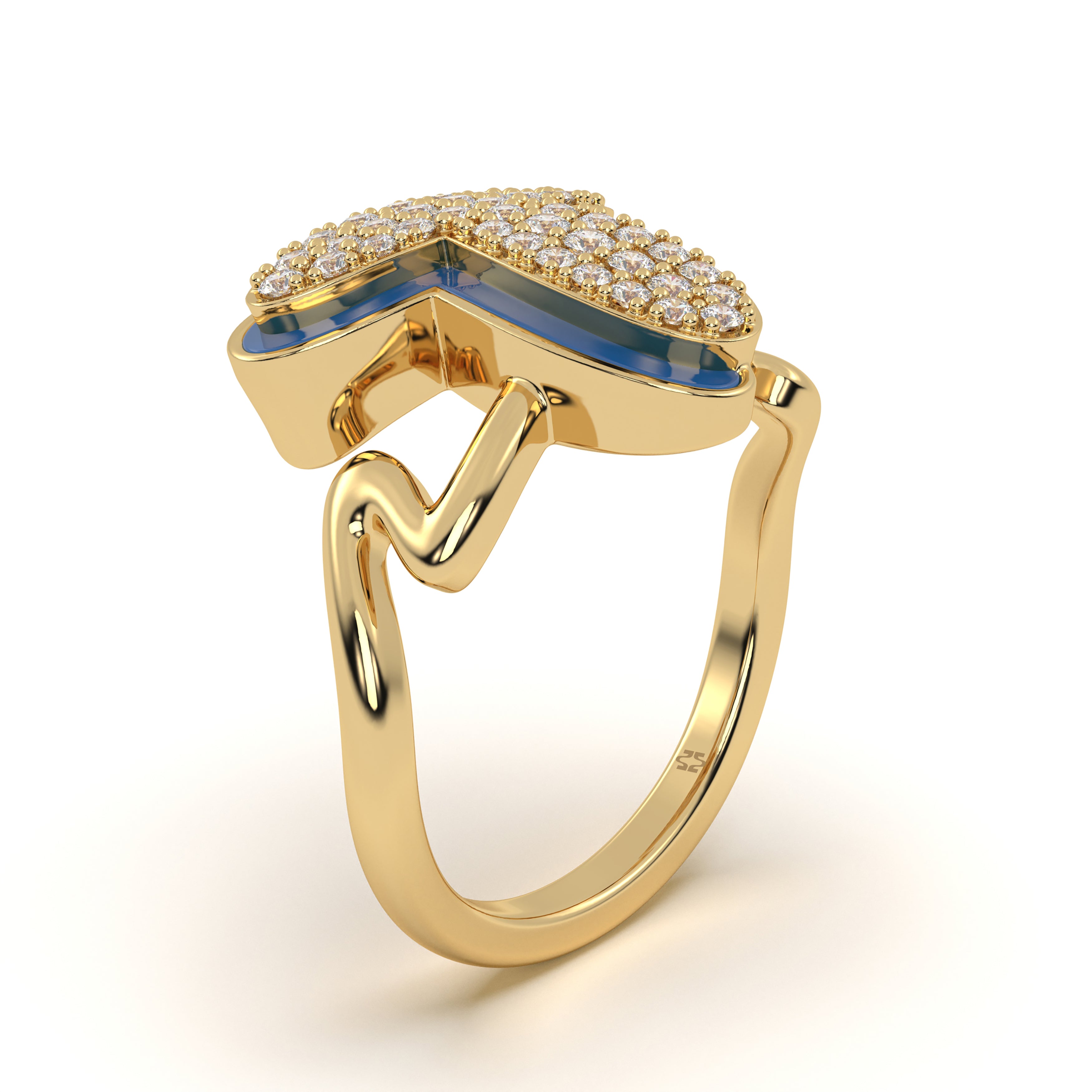 Mija Enamel 'T' Ring 