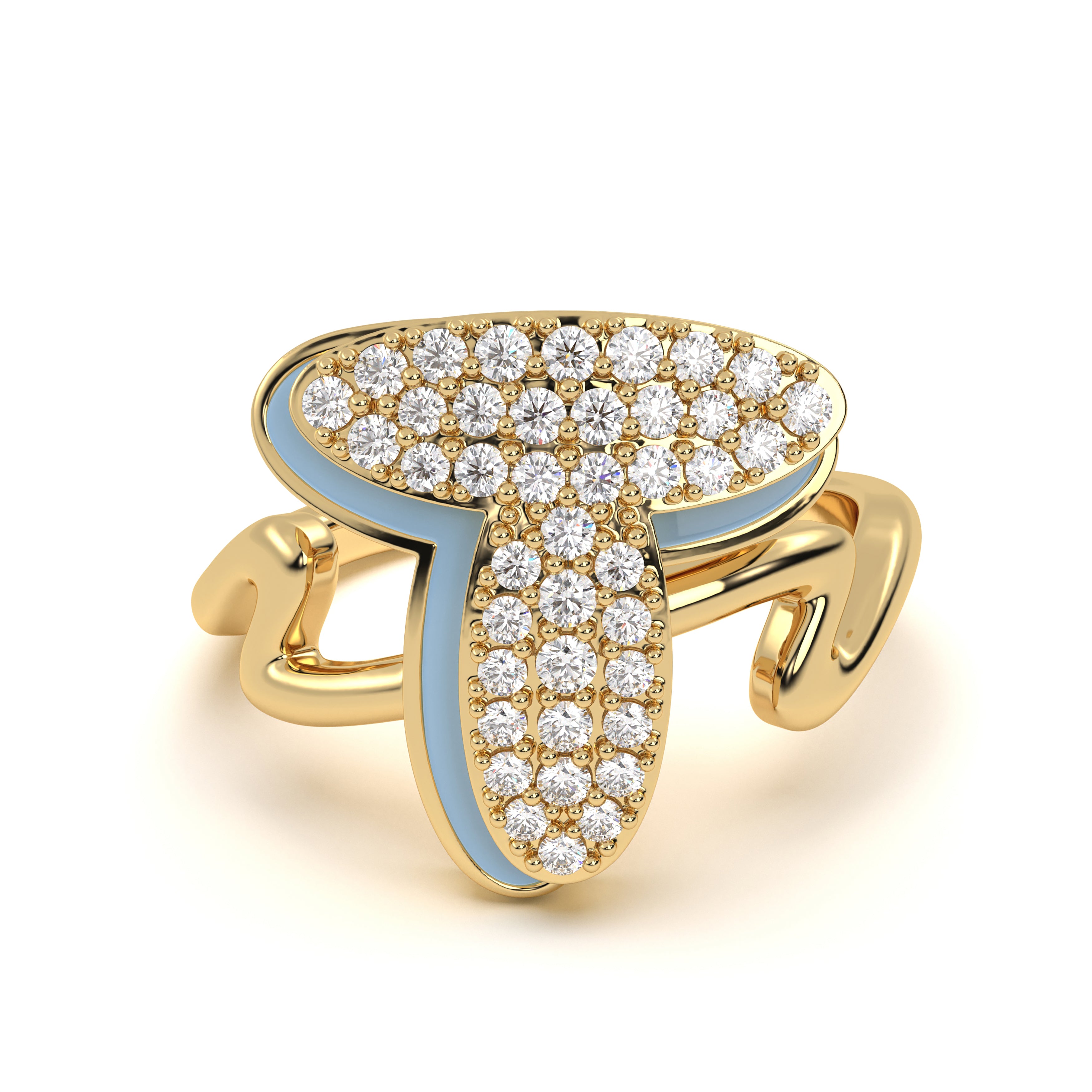Mija Enamel 'T' Ring 