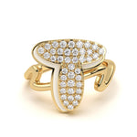 Mija Enamel 'T' Ring 