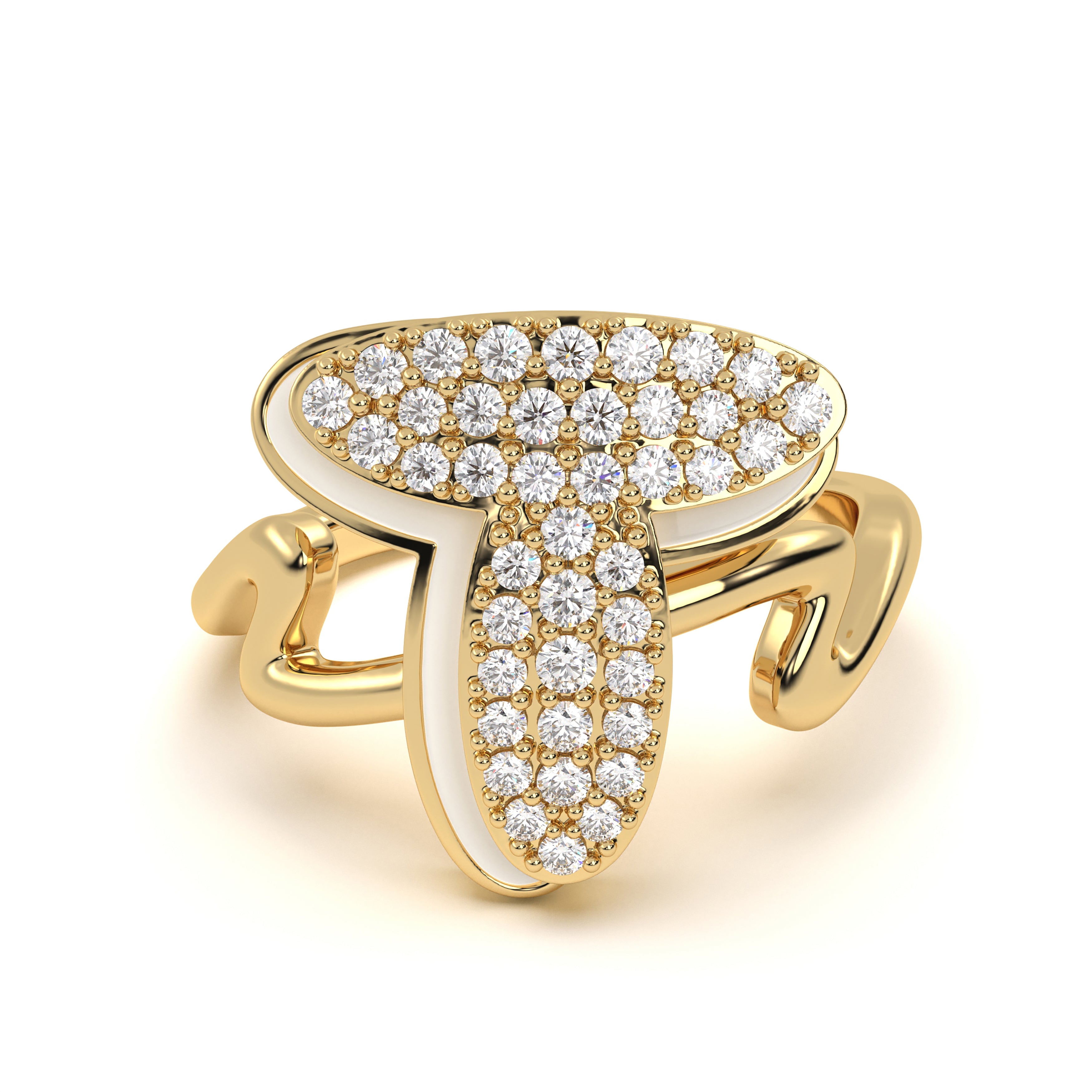 Mija Enamel 'T' Ring 