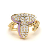 Mija Enamel 'T' Ring 