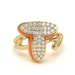 Mija Enamel 'T' Ring 
