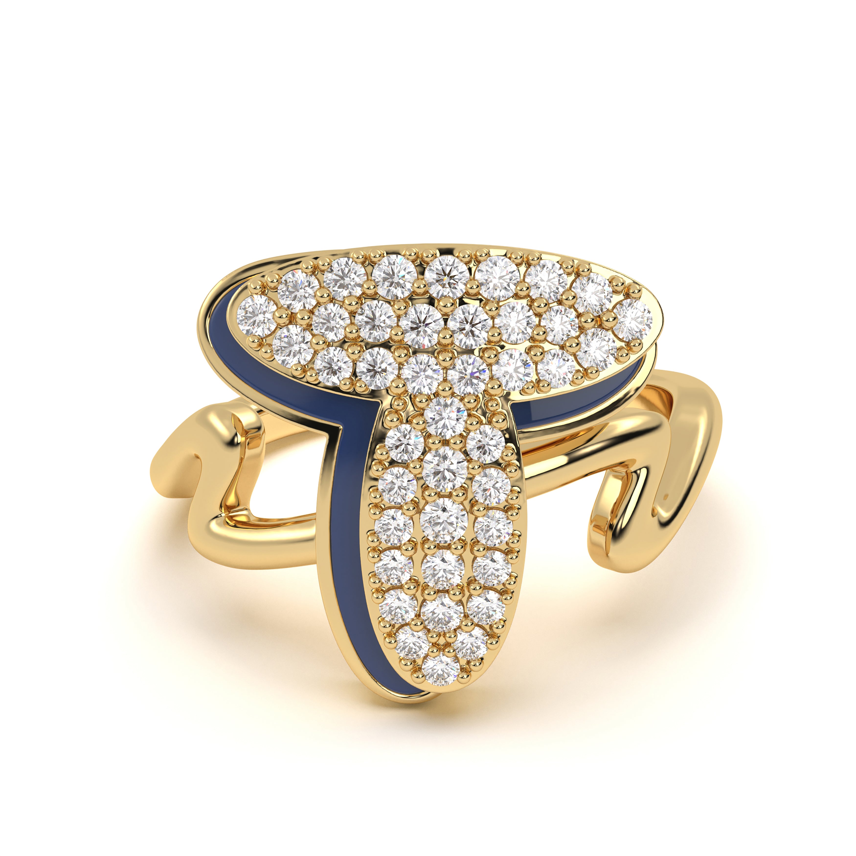 Mija Enamel 'T' Ring 