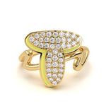 Mija Enamel 'T' Ring 