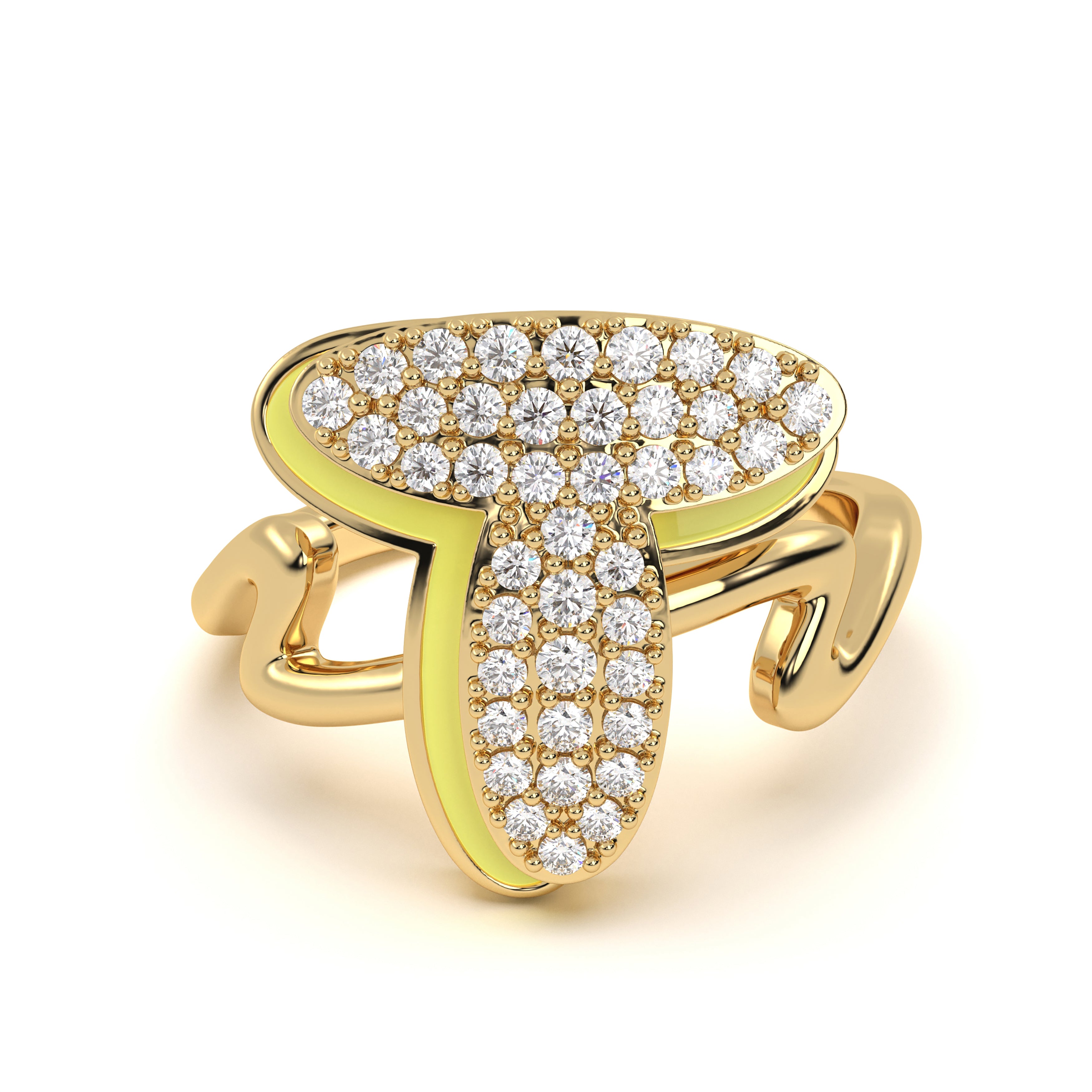Mija Enamel 'T' Ring 