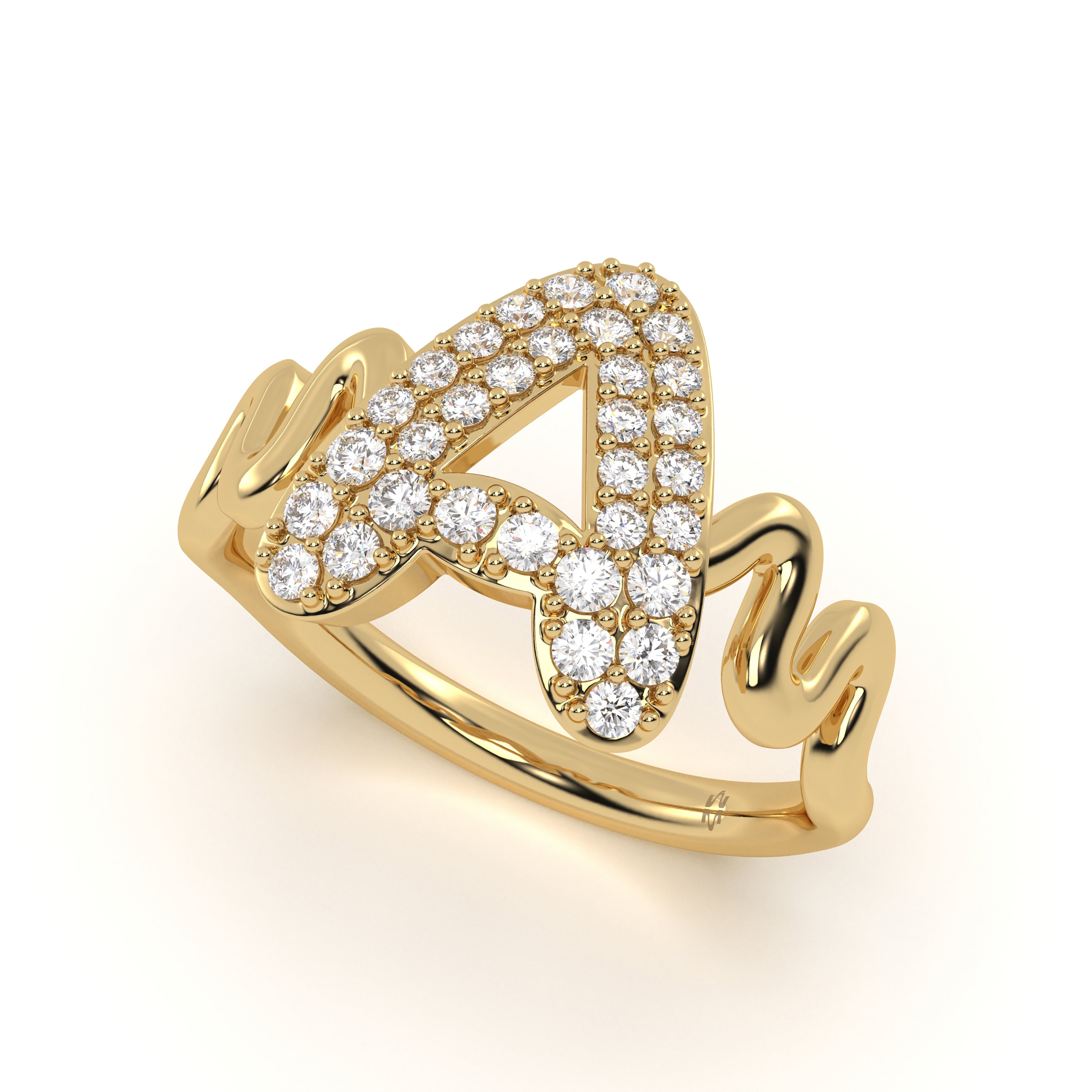 Initial ‘A’ Diamond Ring