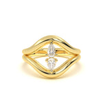 Twincrest Diamond Leher Ring