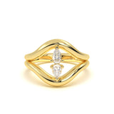 Twincrest Diamond Leher Ring