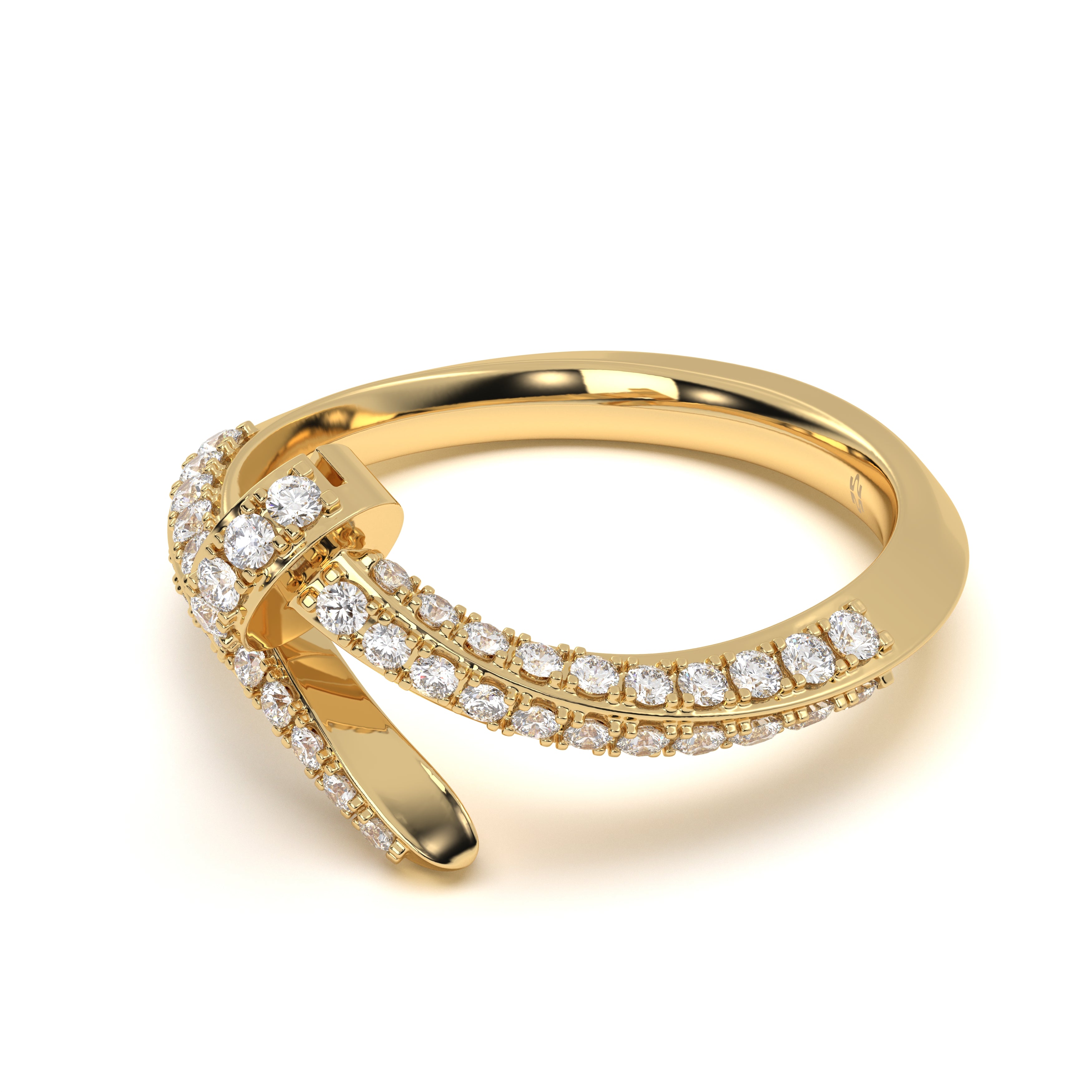 Pave Diamond Screw Ring