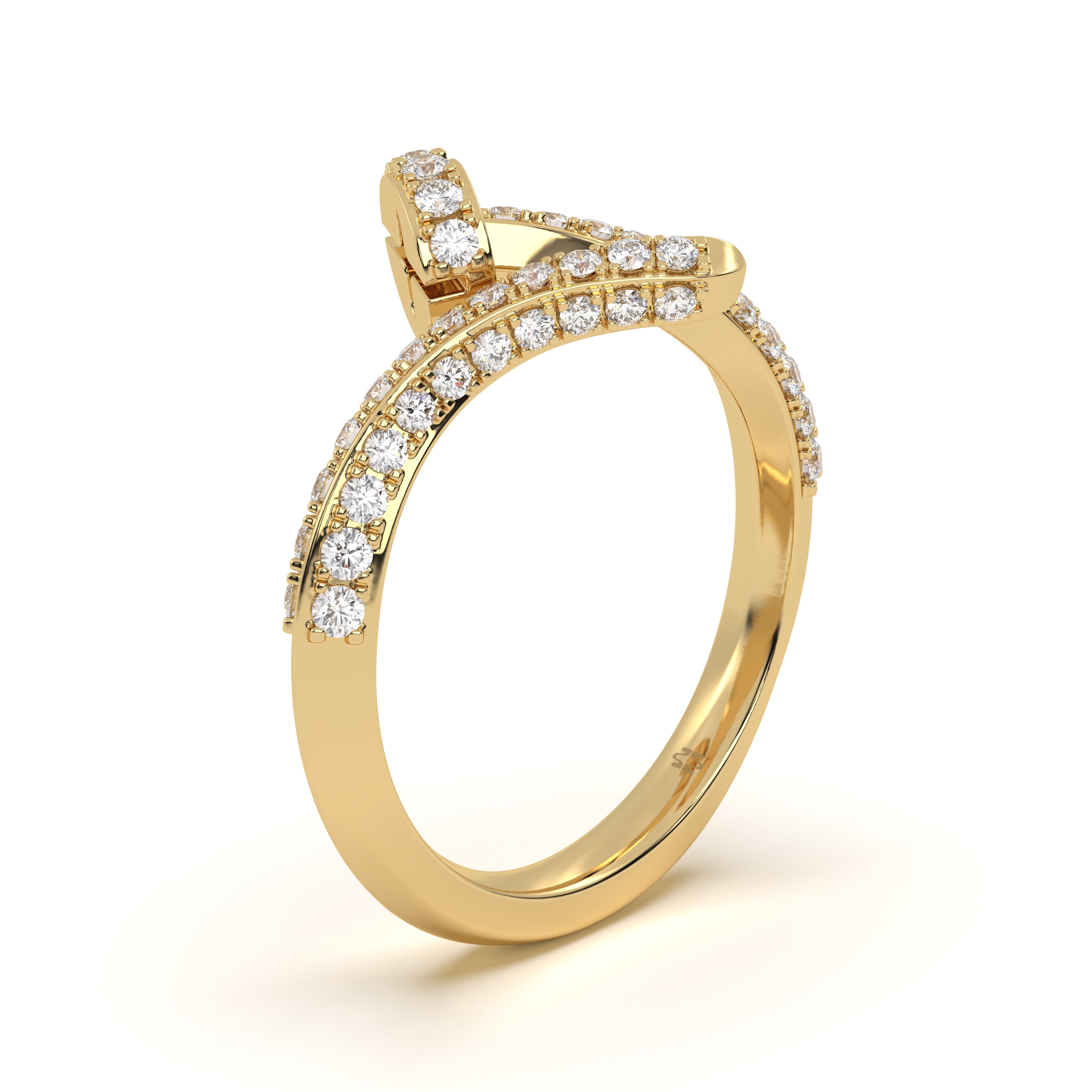Pave Diamond Screw Ring
