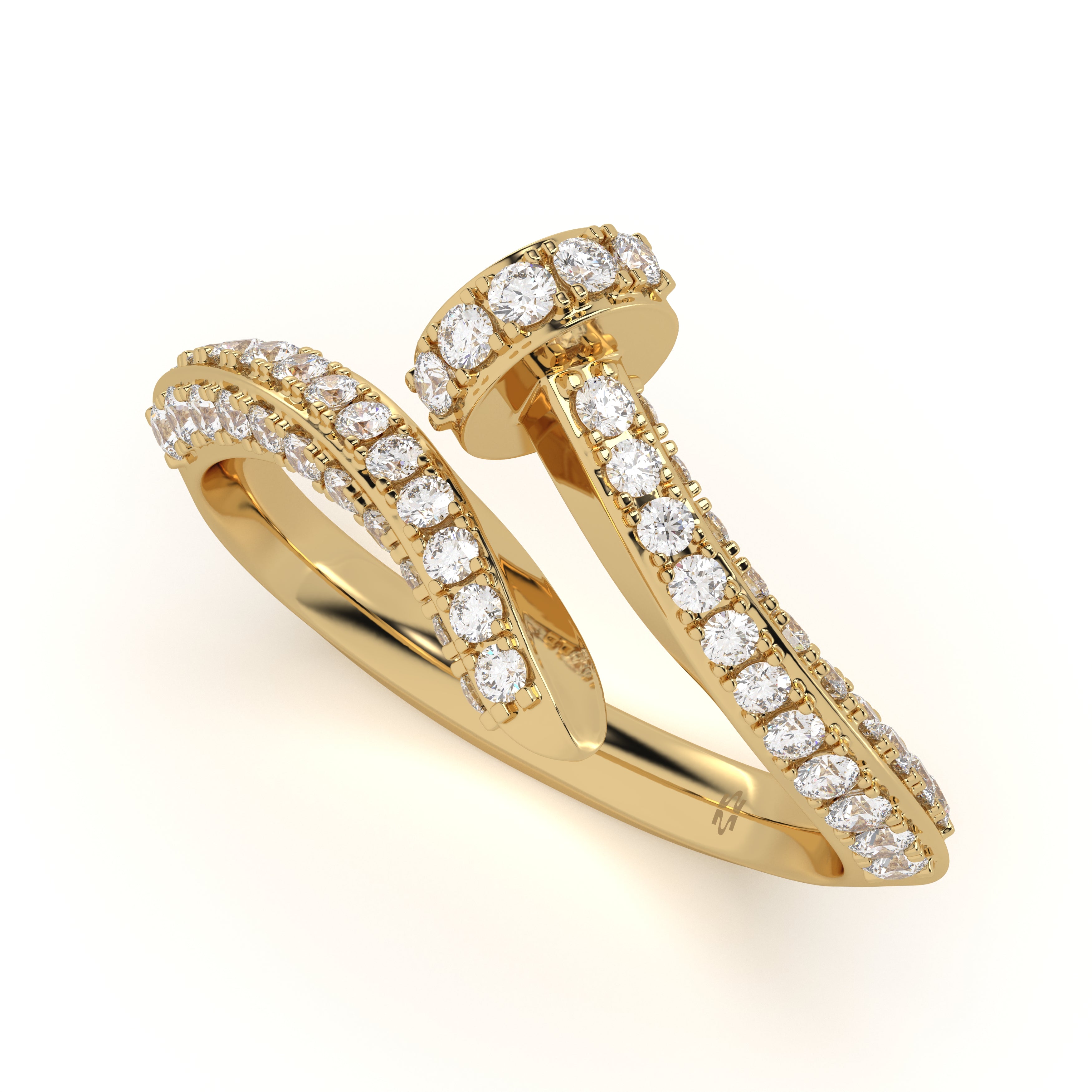 Pave Diamond Screw Ring