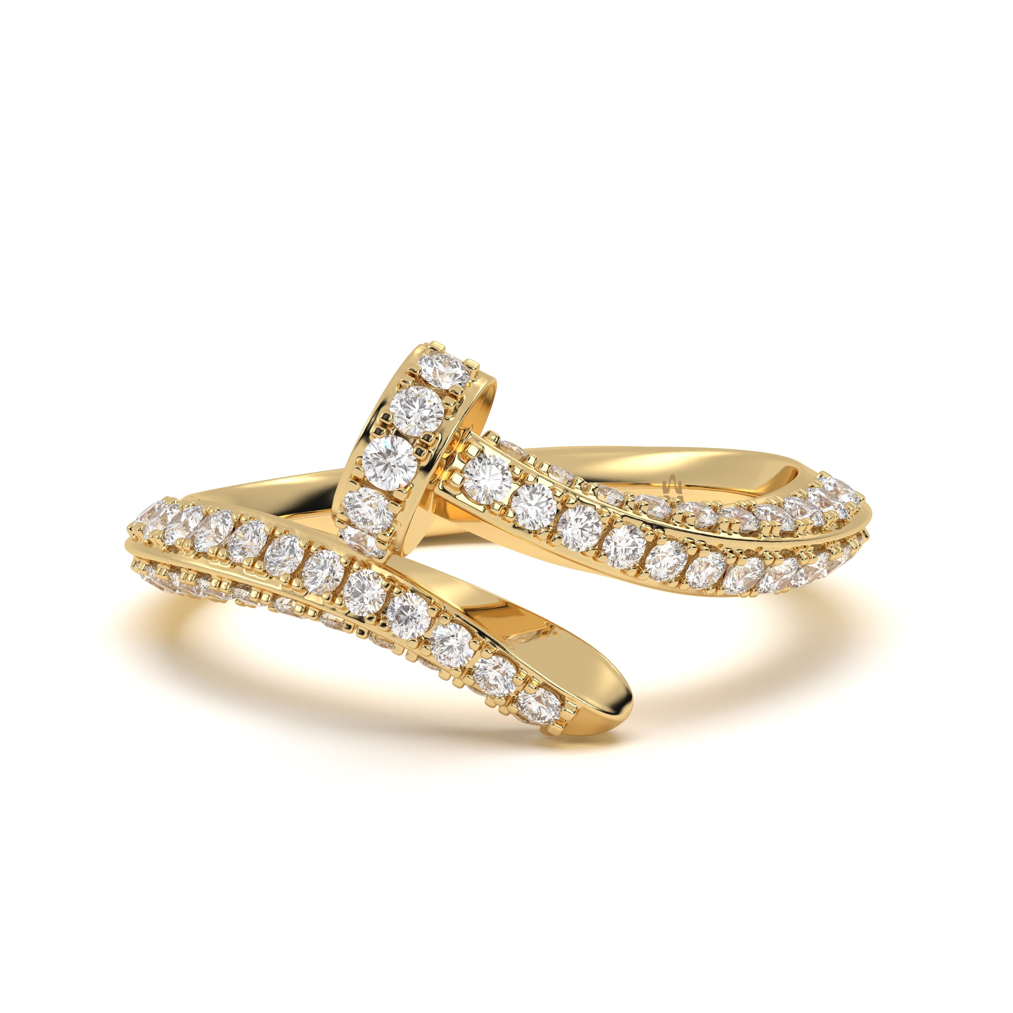 Pave Diamond Screw Ring