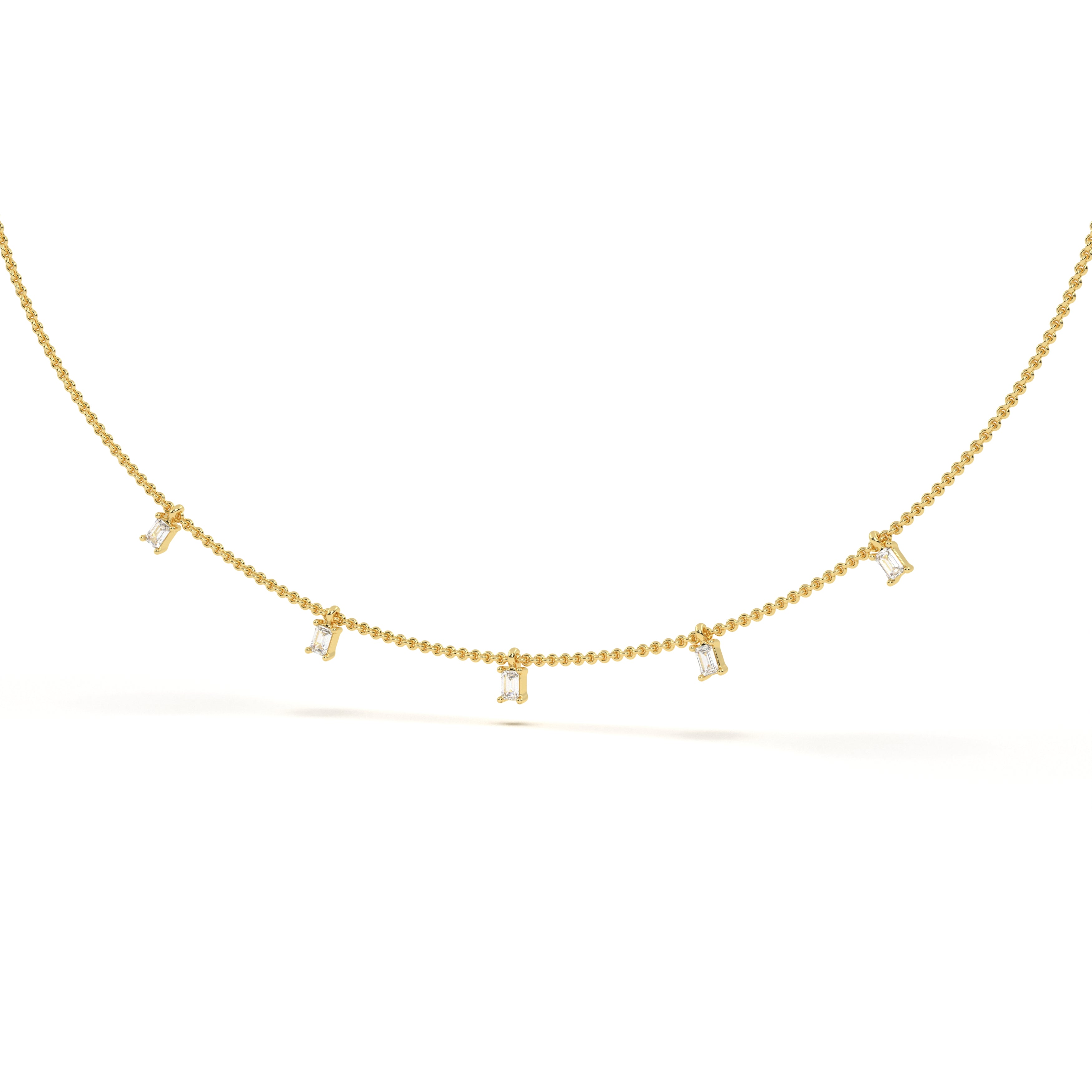 Mini Emerald Station Necklace