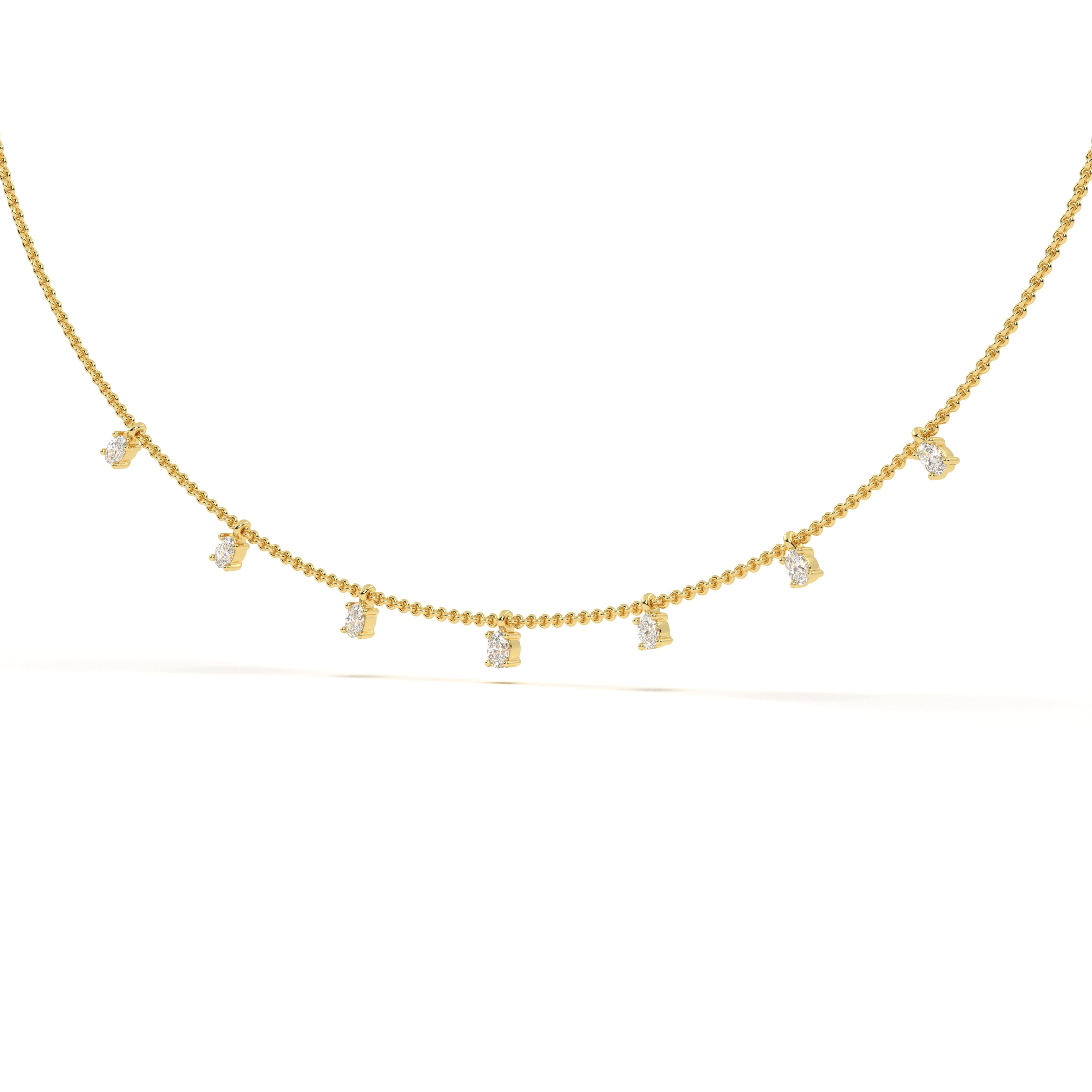 Mini Oval Station Necklace