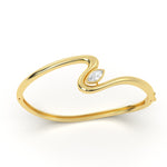 Wave Diamond Leher Bracelet