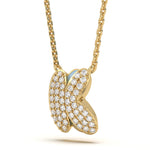 ‘K’ Diamond Enamel Pendant