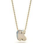 ‘K’ Diamond Enamel Pendant