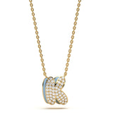 ‘K’ Diamond Enamel Pendant