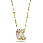 ‘K’ Diamond Enamel Pendant