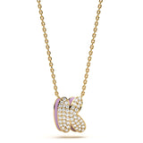 ‘K’ Diamond Enamel Pendant