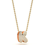 ‘K’ Diamond Enamel Pendant