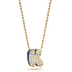 ‘K’ Diamond Enamel Pendant