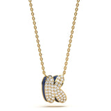 ‘K’ Diamond Enamel Pendant