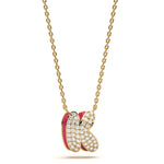 ‘K’ Diamond Enamel Pendant
