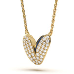 Mija Enamel 'V' Pendant 