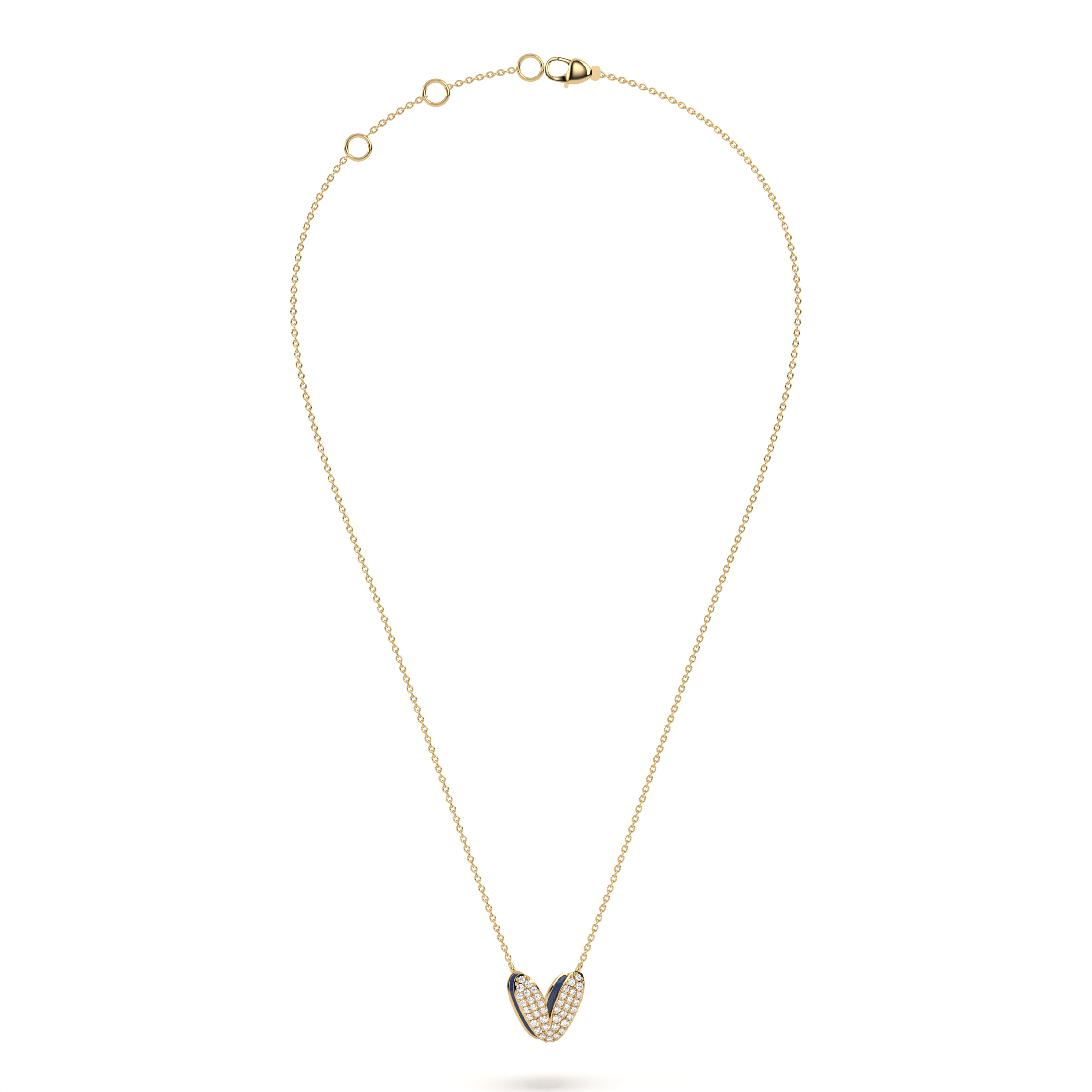Mija Enamel 'V' Pendant 