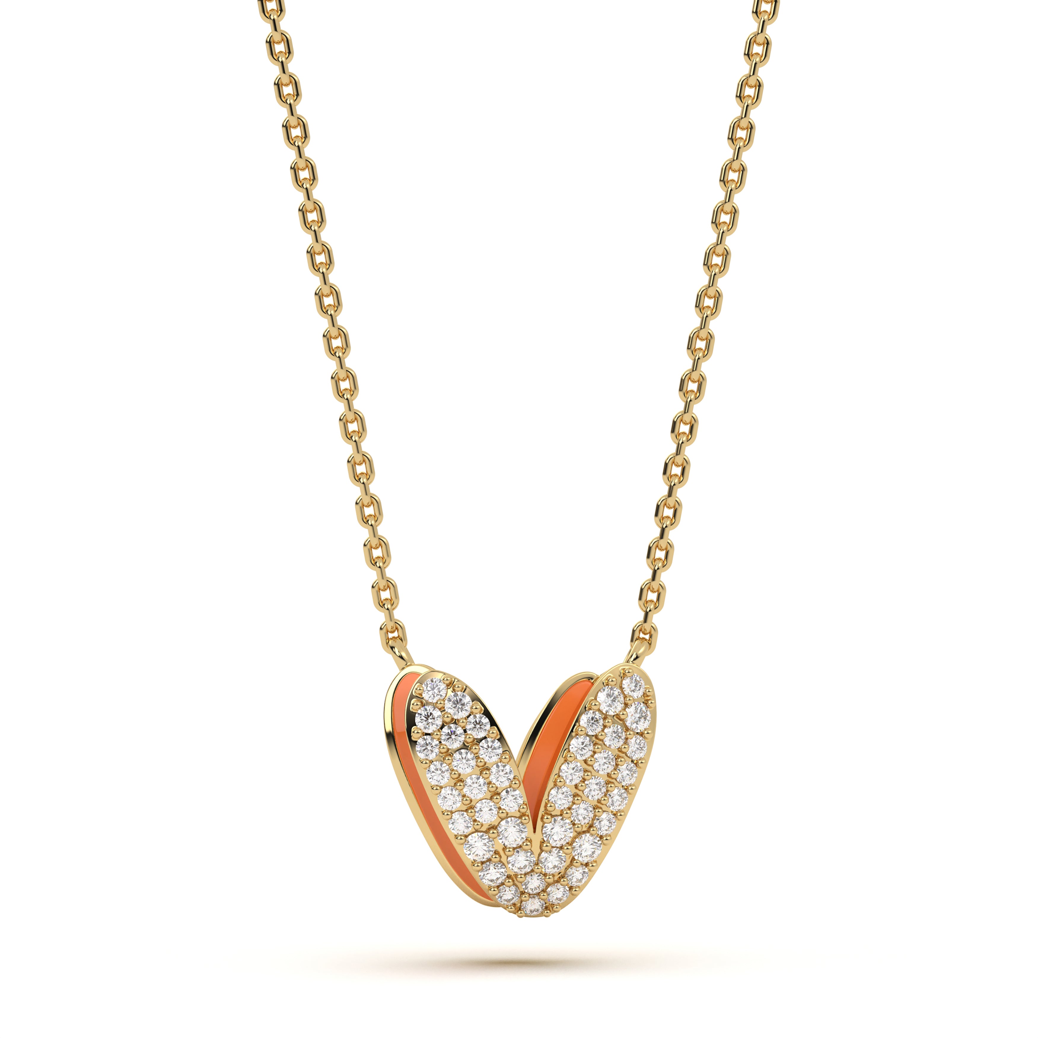 Mija Enamel 'V' Pendant 