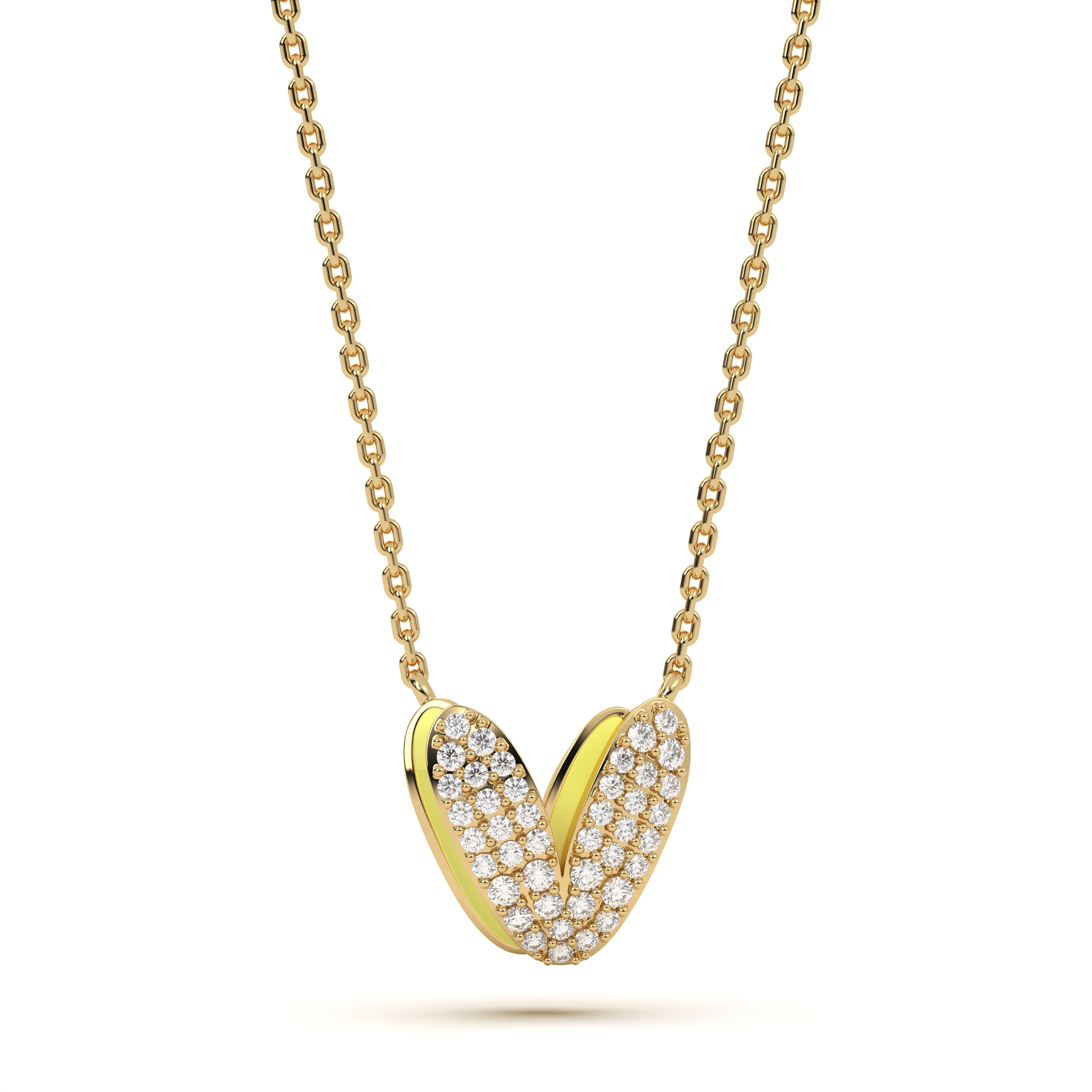 Mija Enamel 'V' Pendant 