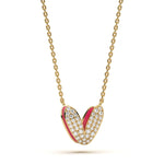 Mija Enamel 'V' Pendant 