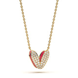 Mija Enamel 'V' Pendant 