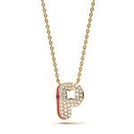 Mija Enamel 'P' Pendant 