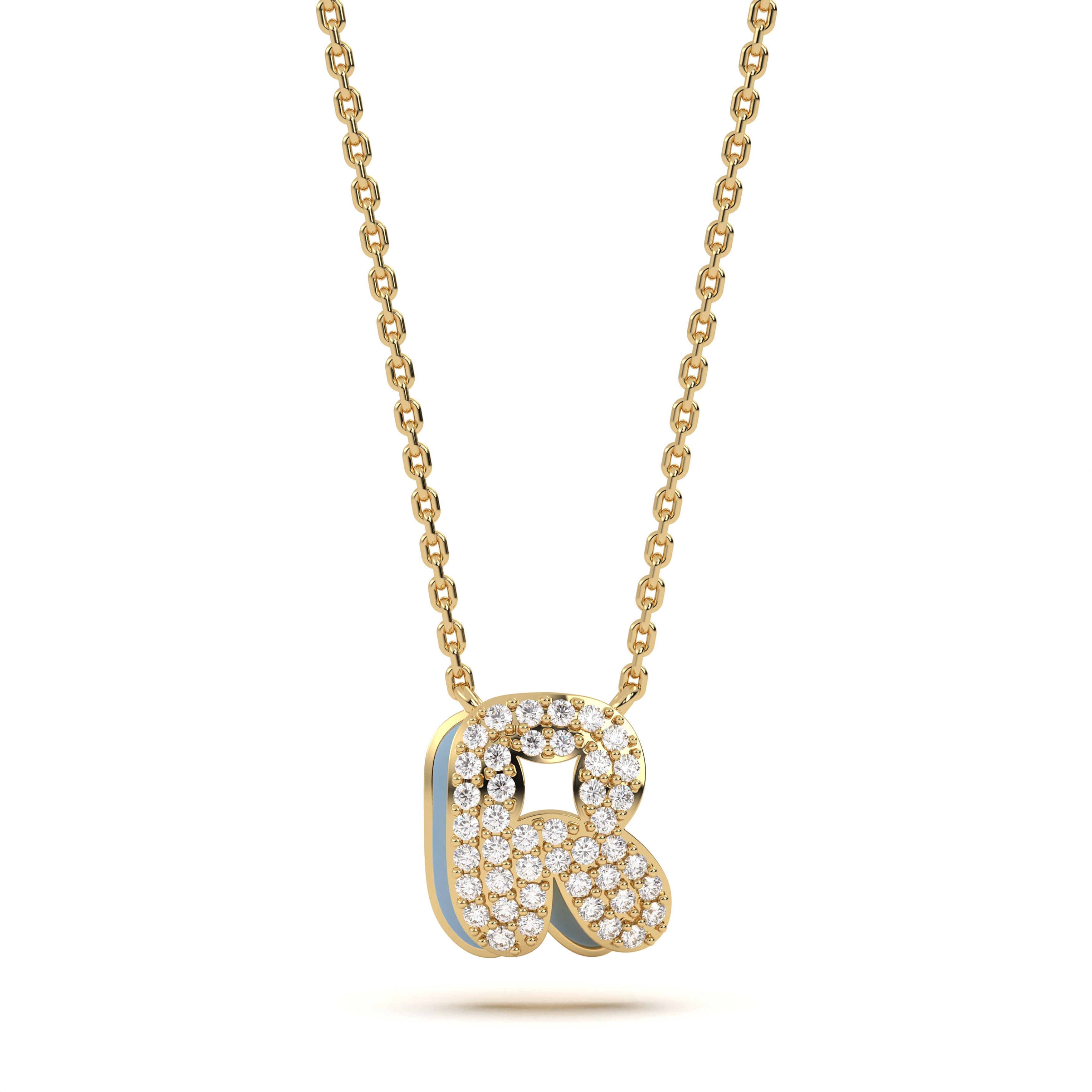 Mija Enamel 'R' Pendant 