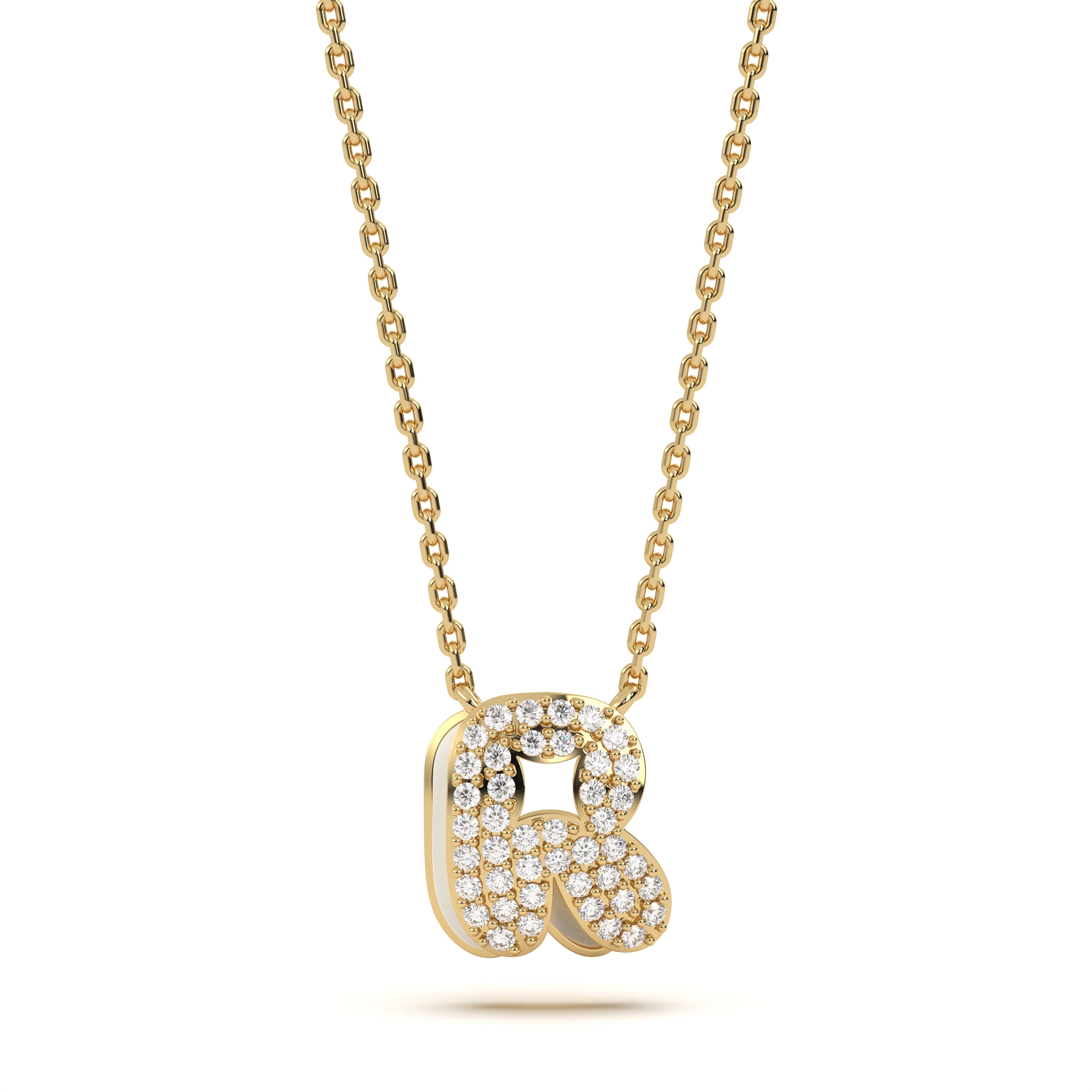 Mija Enamel 'R' Pendant 