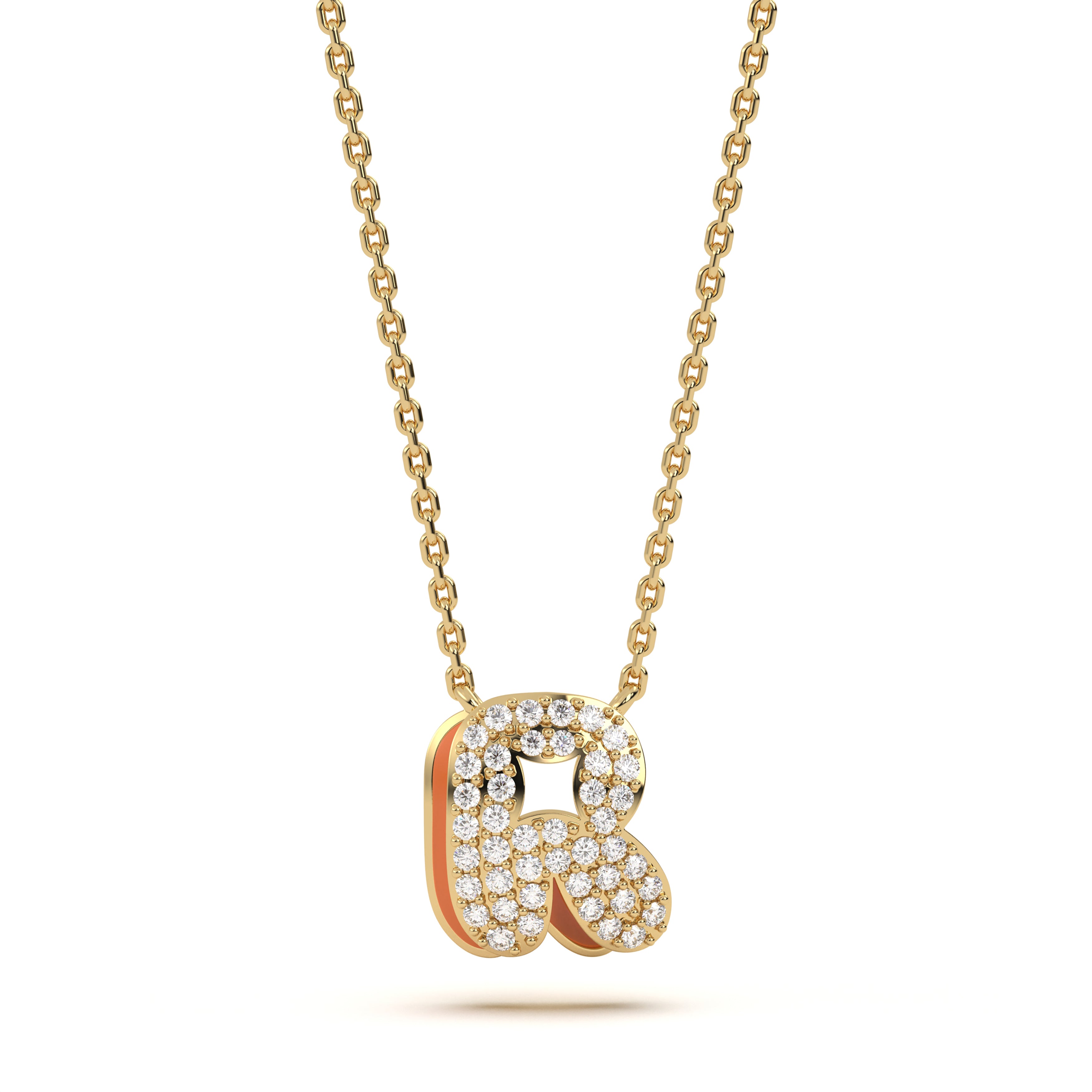 Mija Enamel 'R' Pendant #color_mija-orange