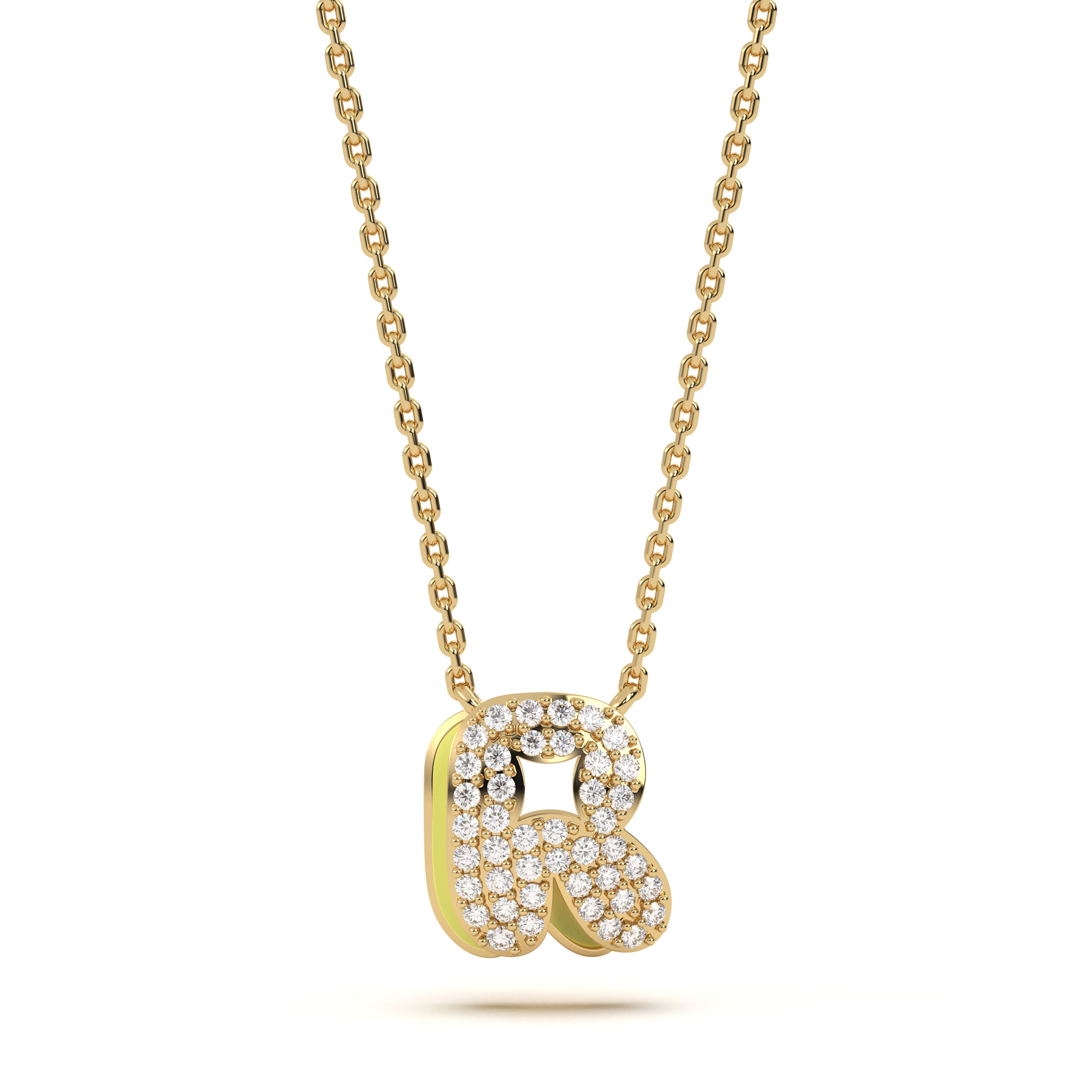 Mija Enamel 'R' Pendant 