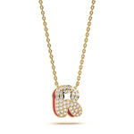 Mija Enamel 'R' Pendant 