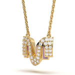 Mija Enamel 'M' Pendant 