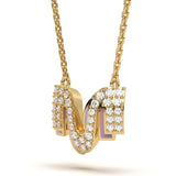 Mija Enamel 'M' Pendant 
