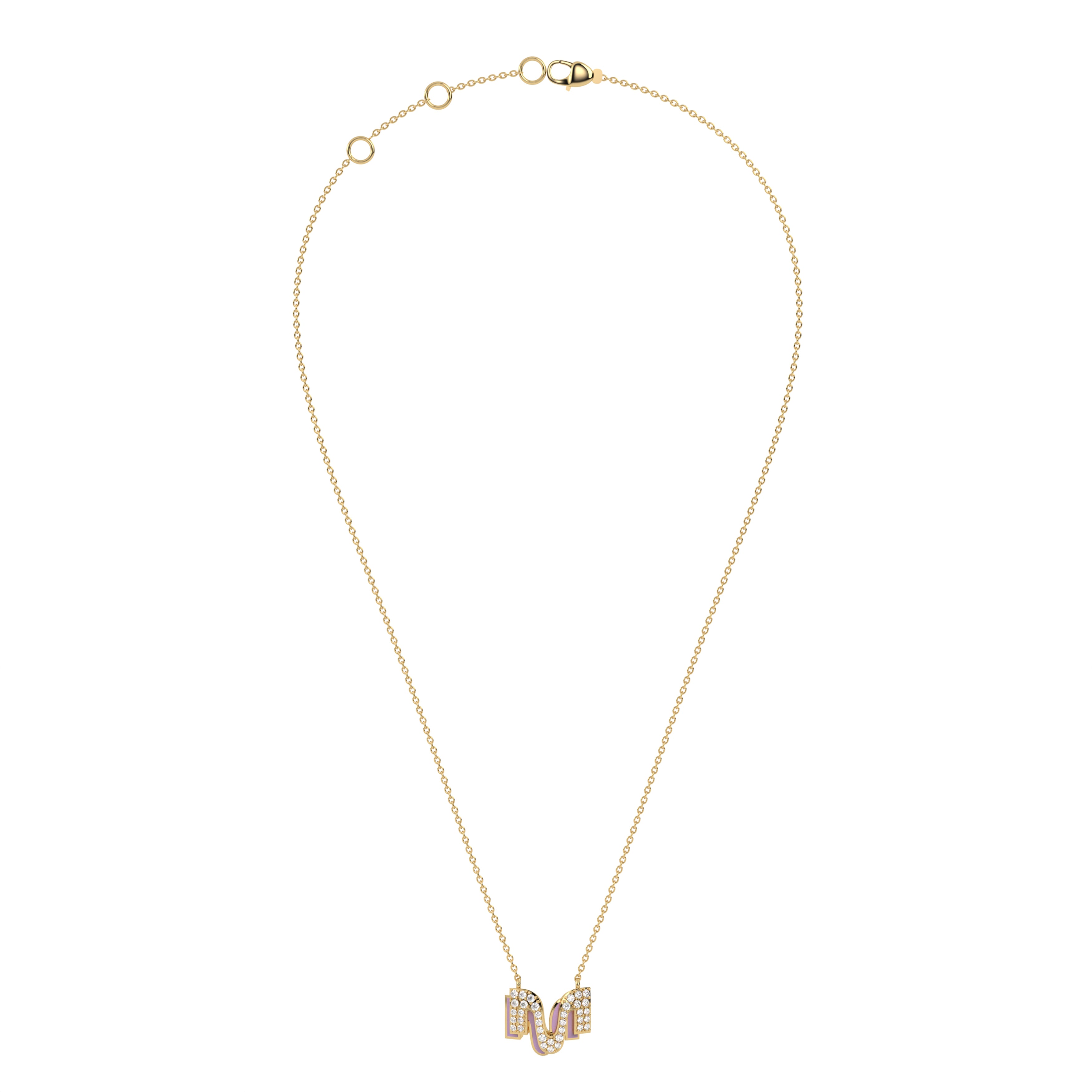 Mija Enamel 'M' Pendant 