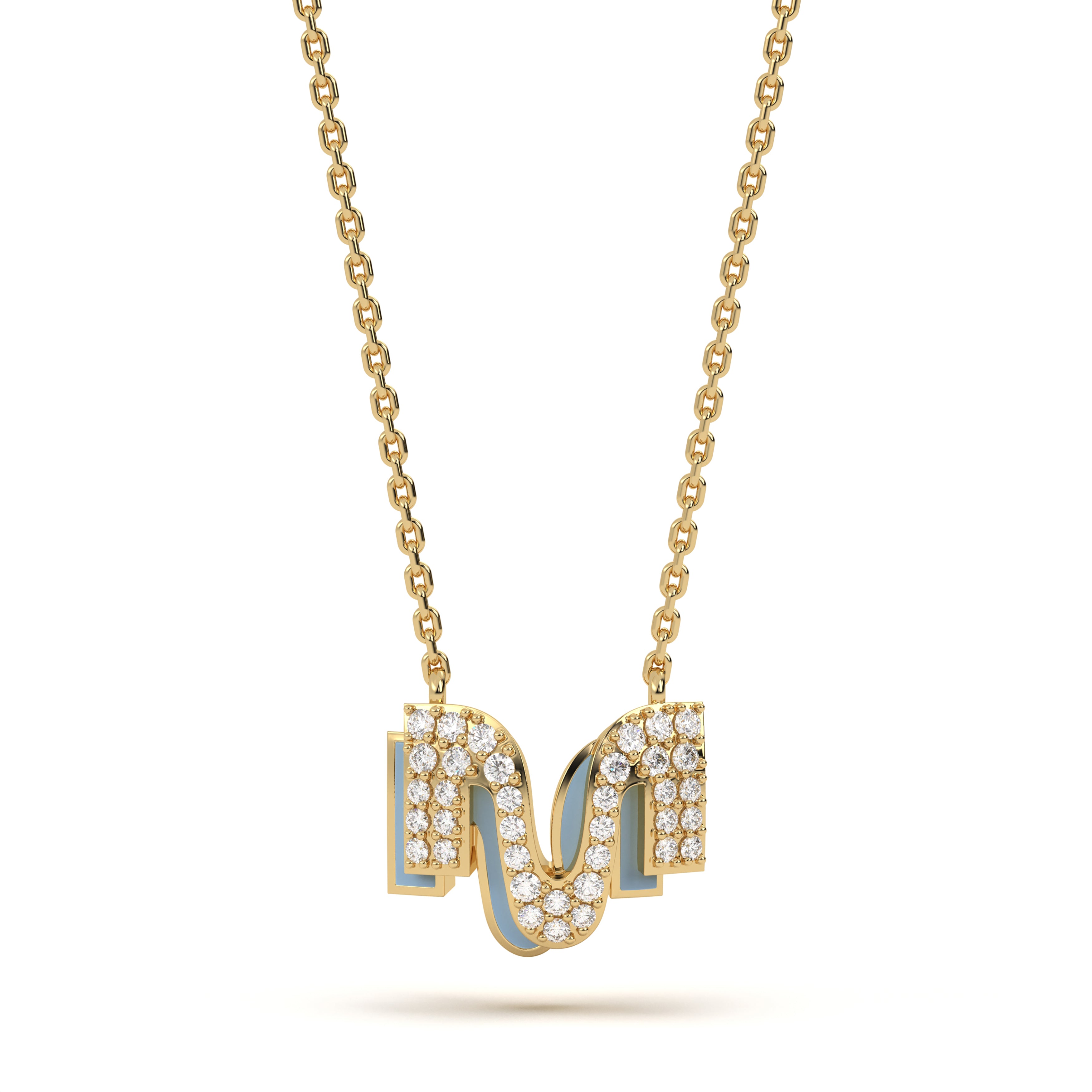 Mija Enamel 'M' Pendant 
