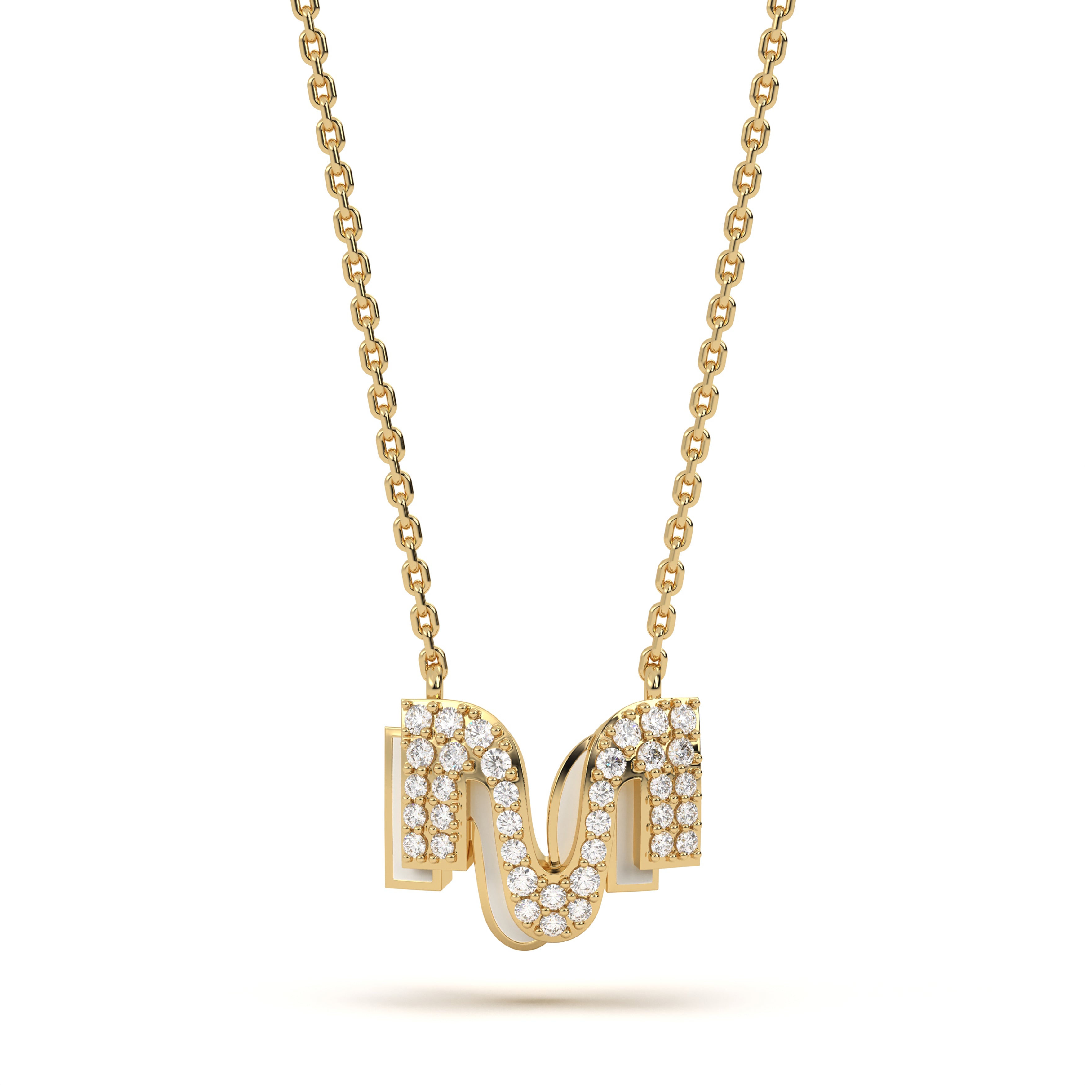 Mija Enamel 'M' Pendant 